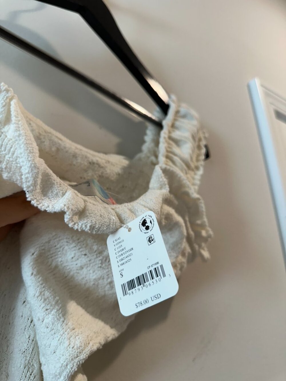 FREE PEOPLE Devyn Sweater Mini Dress in Ivory Size Small NWT - Picture 6 of 7